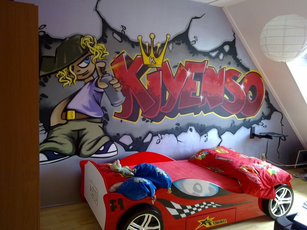 kinderkamer muurschildering Een te gekke muurschildering kinderkamer