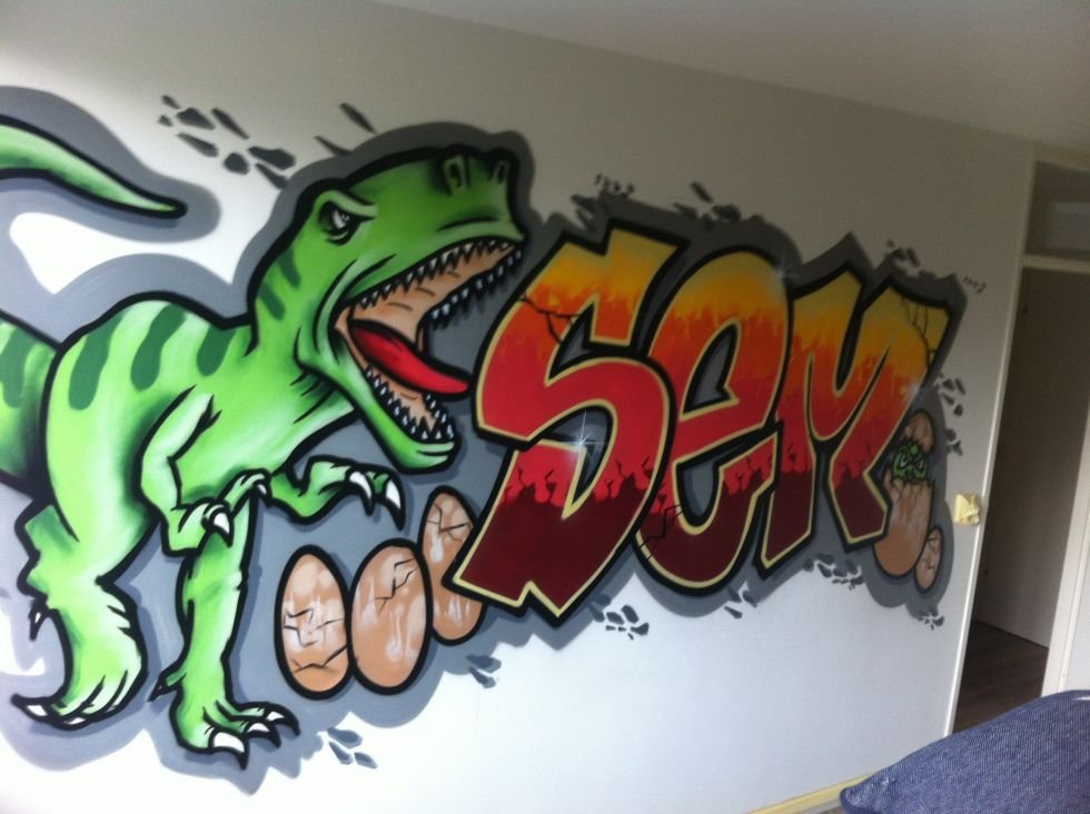 Geen graffiti fotobehang maar het echte werk