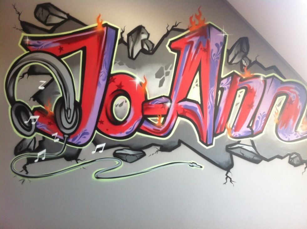 Graffiti kinderkamer Jo
