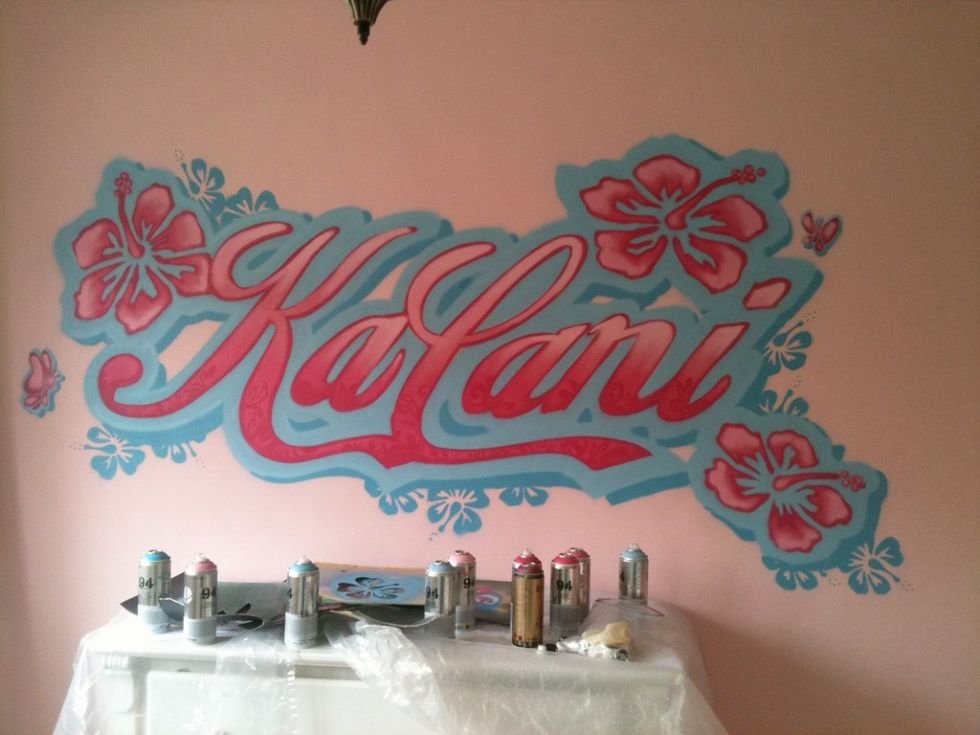 Graffiti kinderkamer muurschildering Lani