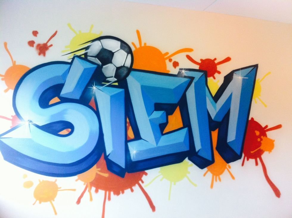 graffiti slaapkamer Siem kinderkamer graffiti