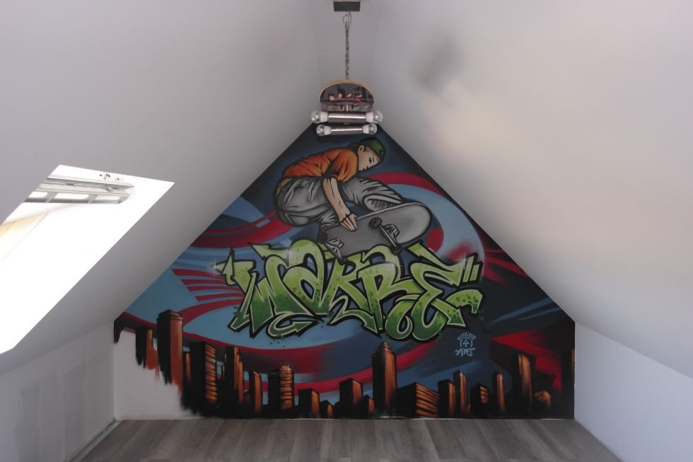 graffiti slaapkamer warre